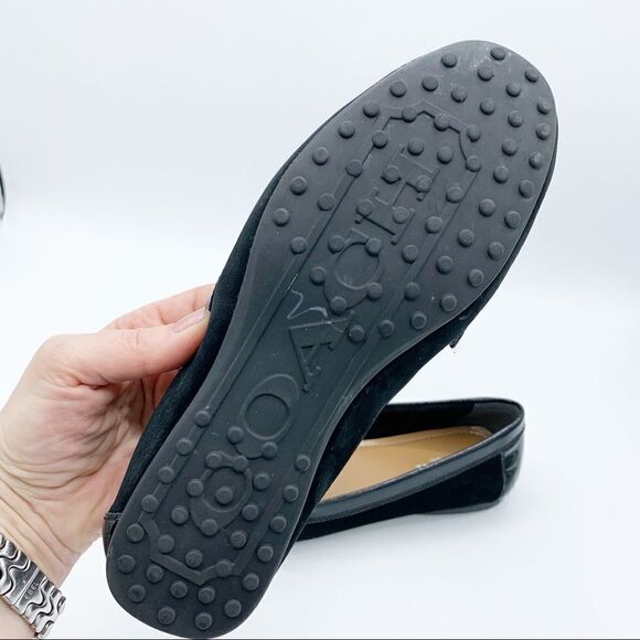 Coach Black Fonda Black Suede and Patent Leather Loafers Flats Driving Moc 6.5 - Picture 12 of 16